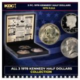 Complete 3 PC. 1978 Kennedy Half Dollar 50c set In
