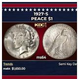 1927-s Peace Dollar $1 ms64 SEGS