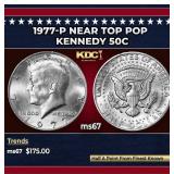 1977-p Kennedy Half Dollar Near Top Pop 50c ms67 S