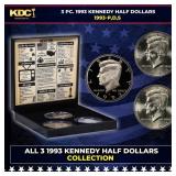 Complete 3 PC. 1993 Kennedy Half Dollar 50c set In