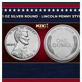 1 oz Silver Round - Lincoln Penny Style Round