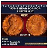 1937-s Lincoln Cent Near Top Pop 1c ms67+ rd SEGS