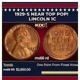 1929-s Lincoln Cent Near Top Pop! 1c ms66 rd SEGS