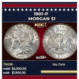1901-p Morgan Dollar $1 au58+ SEGS