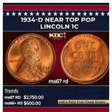 1934-d Lincoln Cent Near Top Pop 1c ms67 rd SEGS