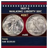1937-s Walking Liberty Half Dollar 50c ms66 SEGS