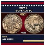 1937-s Buffalo Nickel 5c Grades ms66
