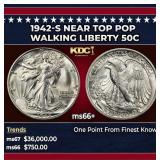 1942-s Walking Liberty Half Dollar Near Top Pop 50