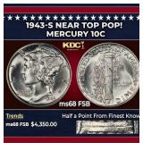 1943-s Mercury Dime Near Top Pop! 10c ms68 FSB SEG