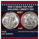 1939-s Walking Liberty Half Dollar Near Top Pop 50