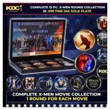12 Coin Complete X-Men Movie Gold Plated Round Col