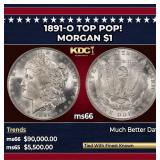 1891-o Morgan Dollar TOP POP! $1 ms66 SEGS