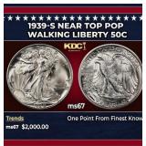 1939-s Walking Liberty Half Dollar Near Top Pop 50
