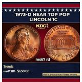 1973-d Lincoln Cent Near Top Pop 1c ms67 rd SEGS