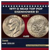 1977-d Eisenhower Dollar Near Top Pop $1 ms66 SEGS