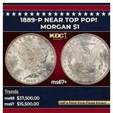 1889-p Morgan Dollar Near Top Pop! $1 ms67+ SEGS