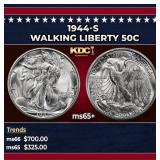 1944-s Walking Liberty Half Dollar 50c Grades ms65