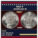 1882-p Morgan Dollar $1 ms66+ SEGS