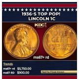 1936-s Lincoln Cent TOP POP! 1c ms67+ rd SEGS