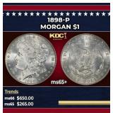 1898-p Morgan Dollar $1 Grades ms65+