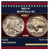 1921-p Buffalo Nickel 5c ms66 SEGS