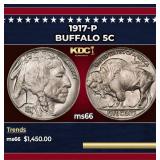 1917-p Buffalo Nickel 5c ms66 SEGS