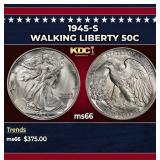 1945-s Walking Liberty Half Dollar 50c Grades ms66