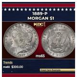 1889-p Morgan Dollar $1 Grades ms65