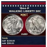 1944-p Walking Liberty Half Dollar 50c ms66+ SEGS
