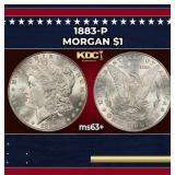 1883-p Morgan Dollar $1 Grades ms63+