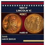 1931-p Lincoln Cent 1c Grades ms66 rd