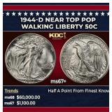 1944-d Walking Liberty Half Dollar Near Top Pop 50