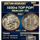 1930-s Mercury Dime TOP POP! 10c ms67+ FSB SEGS