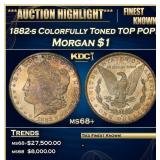 1882-s Morgan Dollar Colorfully Toned TOP POP! $1