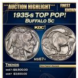 1935-s Buffalo Nickel TOP POP! 5c ms67+ SEGS