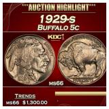 1929-s Buffalo Nickel 5c ms66 SEGS