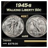 1945-s Walking Liberty Half Dollar 50c Grades ms66
