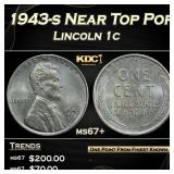 1943-s Lincoln Cent Near Top Pop 1c ms67+ SEGS