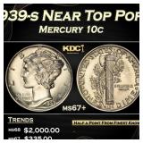 1939-s Mercury Dime Near Top Pop! 10c ms67+ SEGS