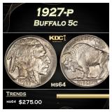 1927-p Buffalo Nickel 5c Grades ms64