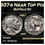 1937-s Buffalo Nickel Near Top Pop 5c ms67 SEGS