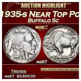 1935-s Buffalo Nickel Near Top Pop 5c ms67 SEGS