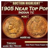1905 Indian Cent Near Top Pop! 1c ms66 rd SEGS