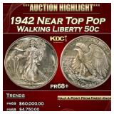 1942 Proof Walking Liberty Half Dollar Near Top Po
