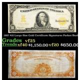 1907 $10 Large Size Gold Certificate Grades vf+ Si