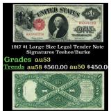 1917 $1 Large Size Legal Tender Note Grades Select
