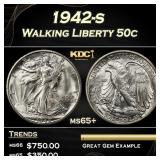 1942-s Walking Liberty Half Dollar 50c Grades ms65