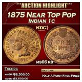 1875 Indian Cent Near Top Pop 1c ms66 rb SEGS