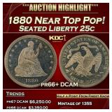 1880 Proof Seated Liberty Quarter Near Top Pop! 25