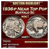 1936-p Buffalo Nickel Near Top Pop 5c ms67+ SEGS